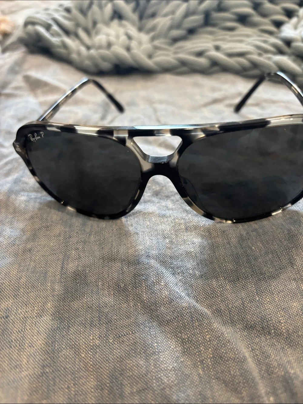 Ray-Ban Women's Tortoiseshell Grey Lens Aviator Sunglasses